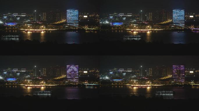 江北新区地标夜景市民中心扬子江会议中心