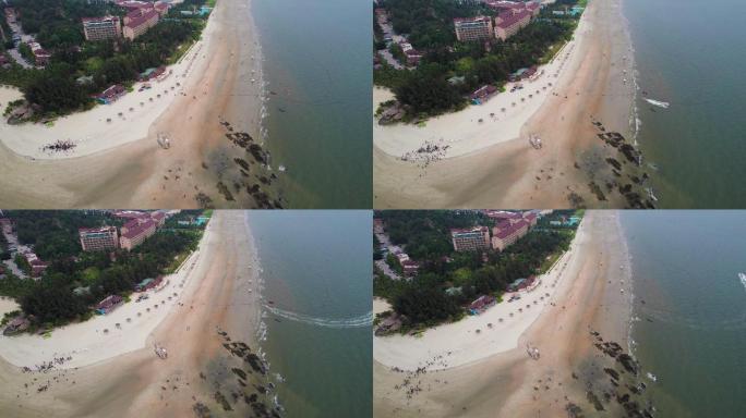 无人机固定视角航拍水东电白浪漫海岸