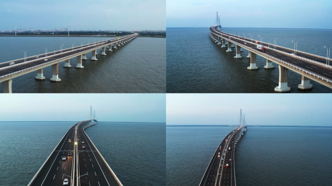 【4K】航拍上海长兴岛崇明跨海大桥