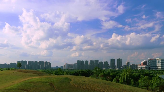 夏季高温晴朗天空白云延时