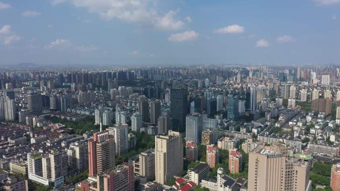 航拍杭州城市高楼
