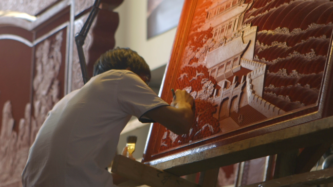 中国传统大漆漆雕剔红