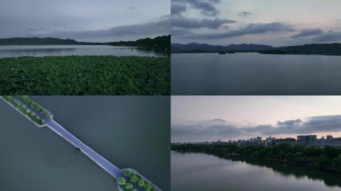 杭州西湖风景航拍