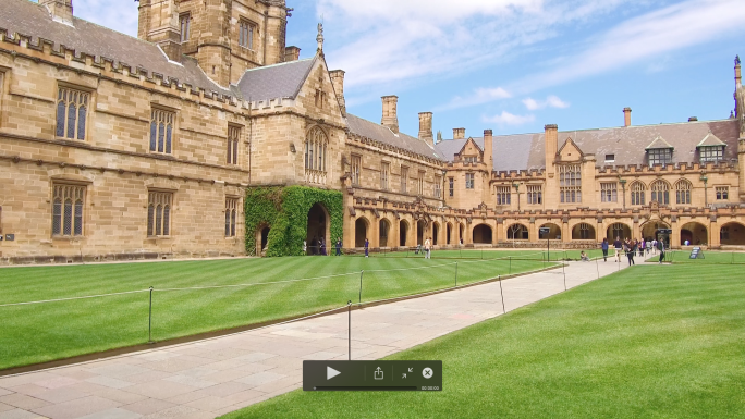 4K澳大利亚澳洲悉尼大学内部环境视频素材