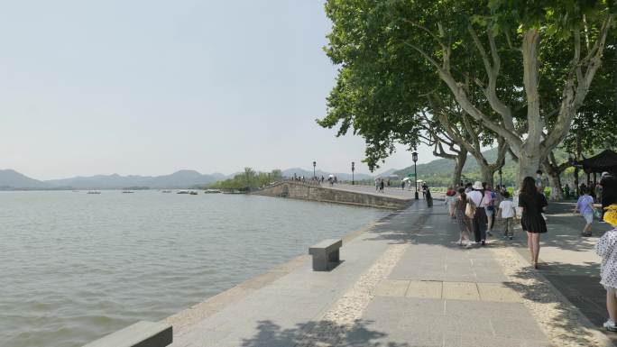杭州西湖边人文景观