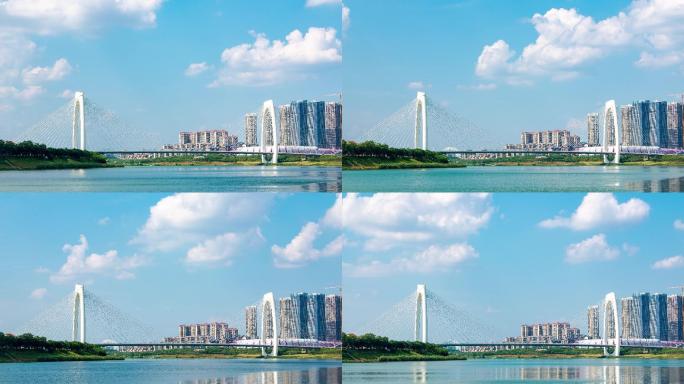 中国广西南宁的青山大桥延时视频
