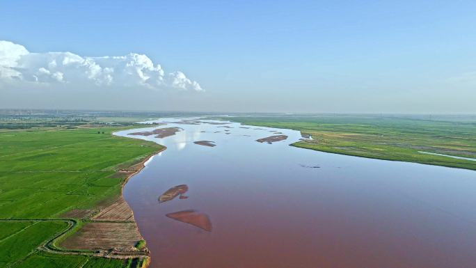 生态稻田-绿色平原河流