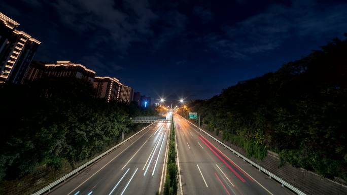 义渡公园内环天桥夜景