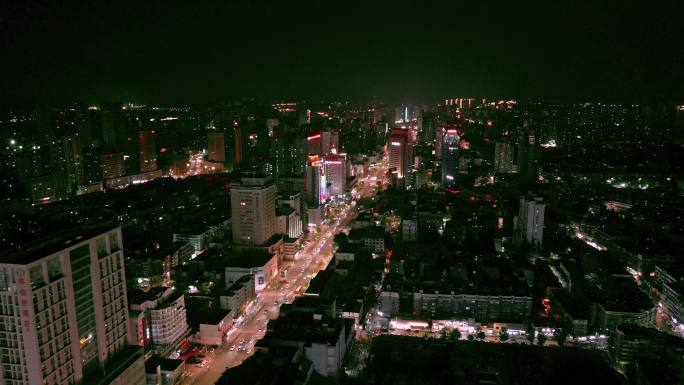 都市街道夜景航拍