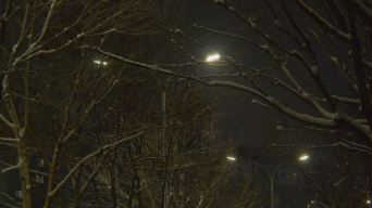 下雪的夜景视频素材