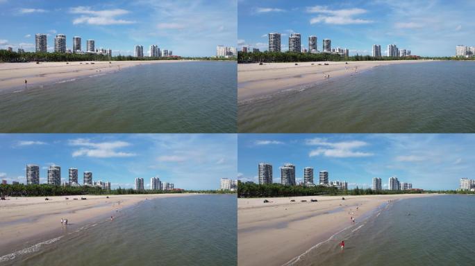 蓝天白云椰风海韵海景房沙滩游客