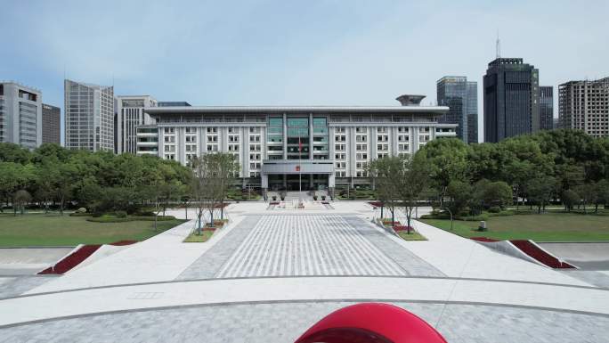 杭州滨江区政府行政大楼航拍