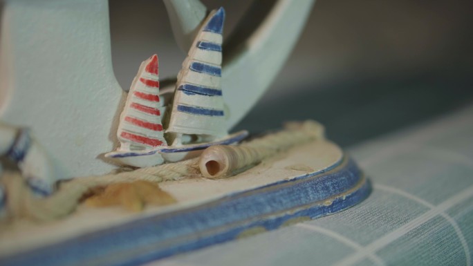 地中海钟表装饰品船舵小船摆件