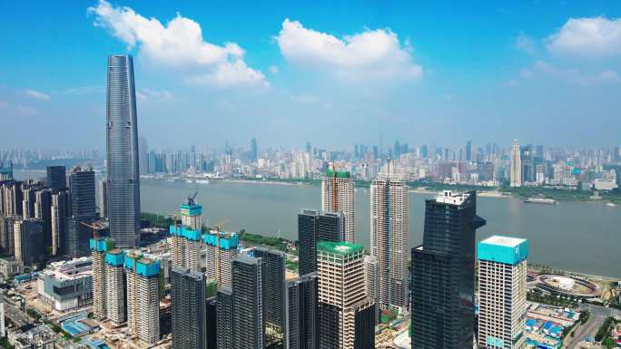 武汉城市建设航拍4k