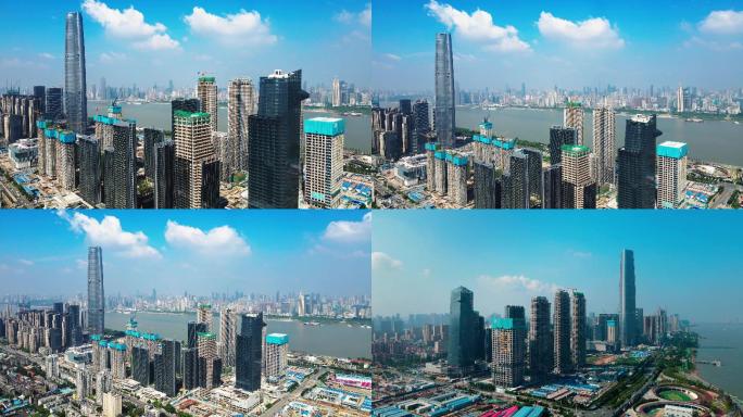 武汉城市建设航拍4k