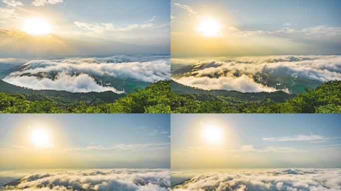 大别山云海延时灵山金鼎云海