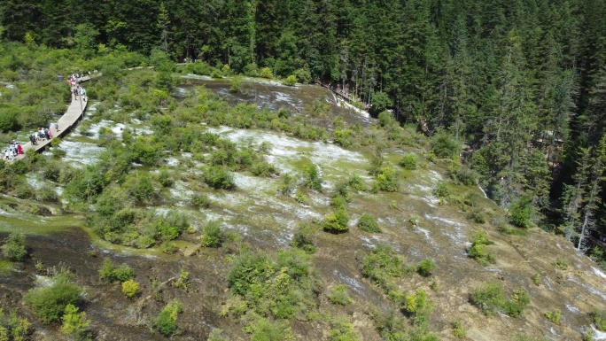 四川阿坝九寨沟县九寨沟景区风景航拍-09