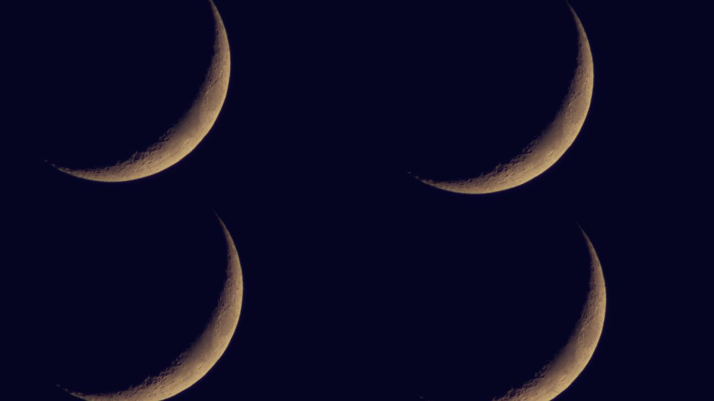 月亮特写月牙超长焦月球坑近距离