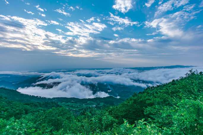 大别山云海延时灵山金鼎云海