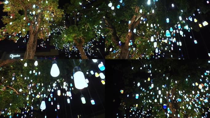 五彩缤纷的灯光树