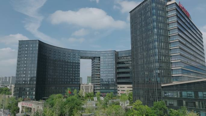 南京中医院大楼航拍素材
