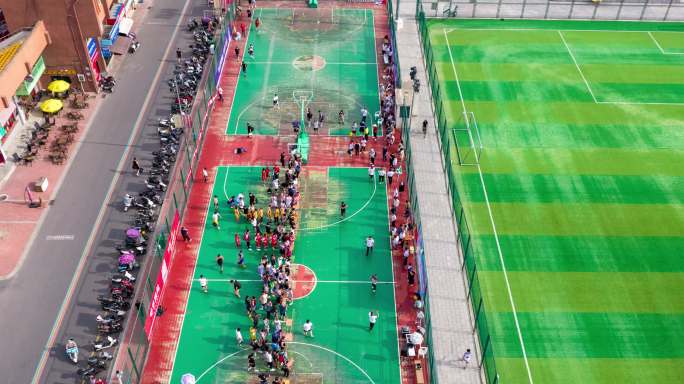 安徽蚌埠体育场篮球比赛航拍延时4k