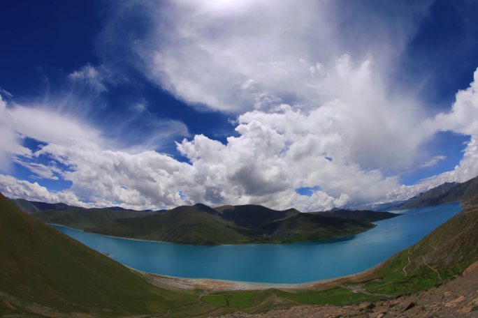 西藏羊卓雍措 羊湖 云层翻涌 延时 3K