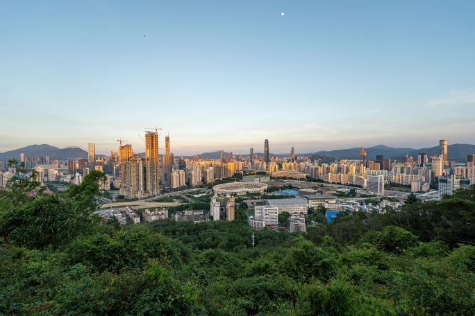 6k深圳罗湖区全景日转夜地王大厦夜景日落