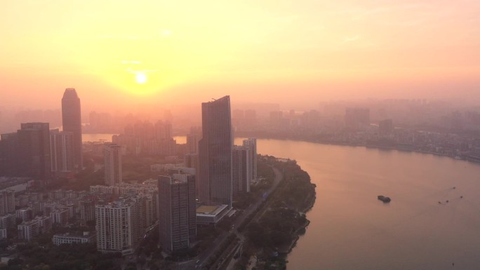 太阳升起 广东 深圳 惠州 航拍 朝阳