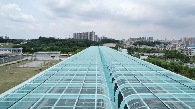 深圳高架透明观光隧道航拍