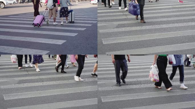城市人行道脚步