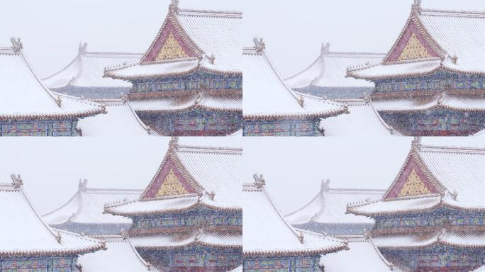 大雪中的故宫