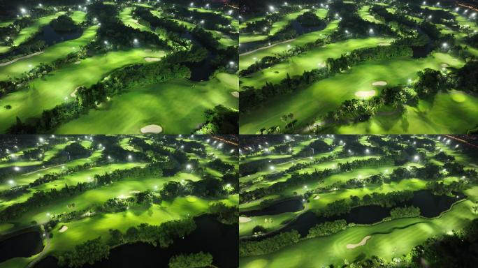 深圳沙河高尔夫球场夜景航拍