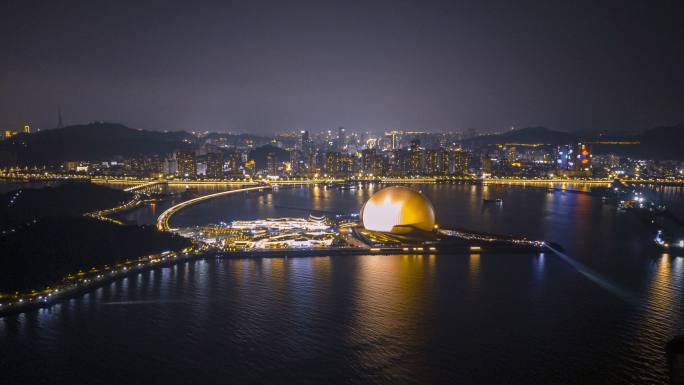 珠海野狸岛日月贝夜景