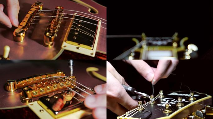 【4k素材】电吉他换弦维护保养素材