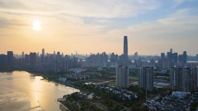 原创4k 航拍武汉城市高楼
