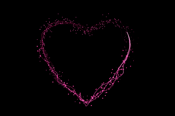 粉色爱心线条粒子