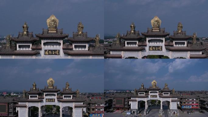 镇平石佛寺国际玉城大门佛像希区柯克变焦