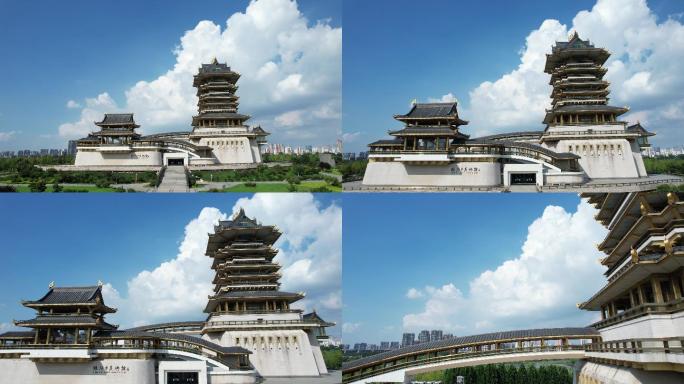 临沂书法广场 地标建筑航拍 好天气 大景