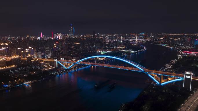 上海卢浦大桥夜景延时