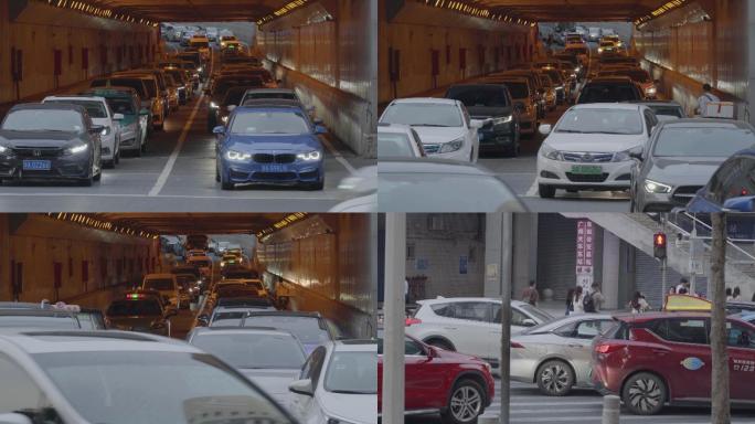 广州天河林和西隧道车辆交通堵车