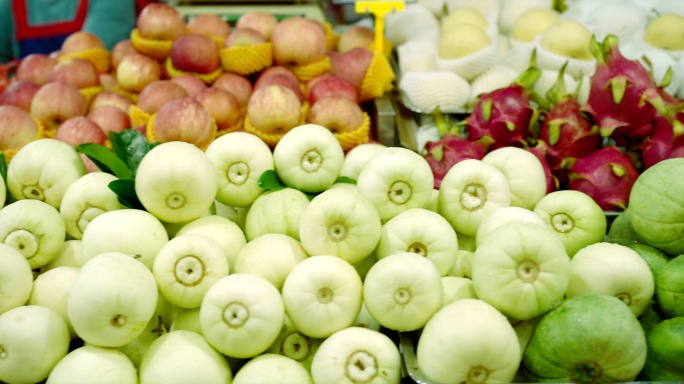 菜市场实拍新鲜水果蔬菜