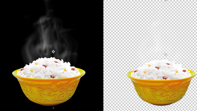 热气大米饭带alpha透明通道