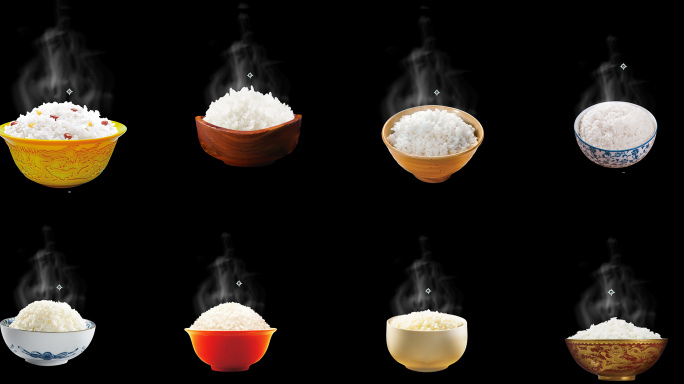 热气大米饭带alpha透明通道