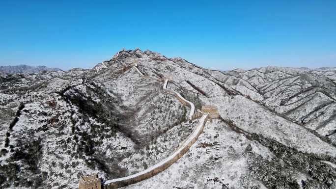 冬季雪景长城大气震撼场景