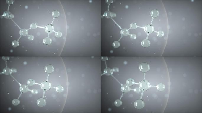 三维分子动画护肤化妆品广告素材飘动粒子