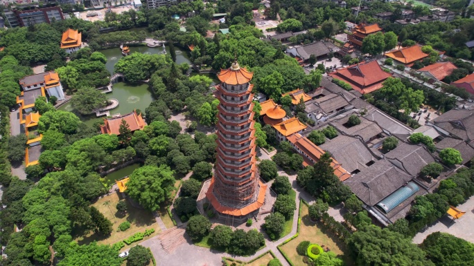 航拍福州西禅古寺