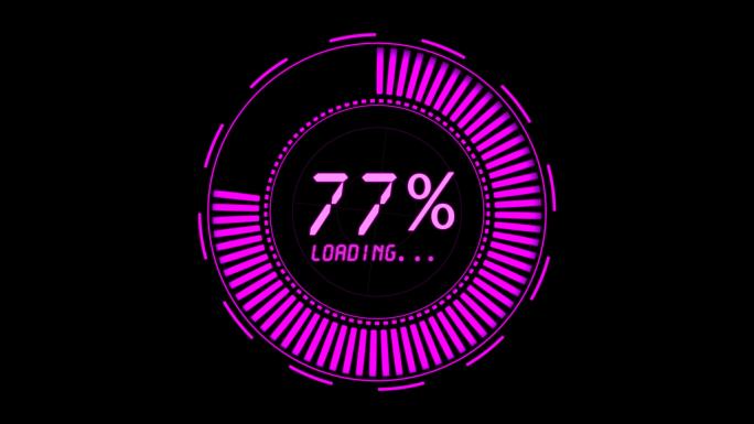 4K高科技百分比加载进度条通道视频紫色