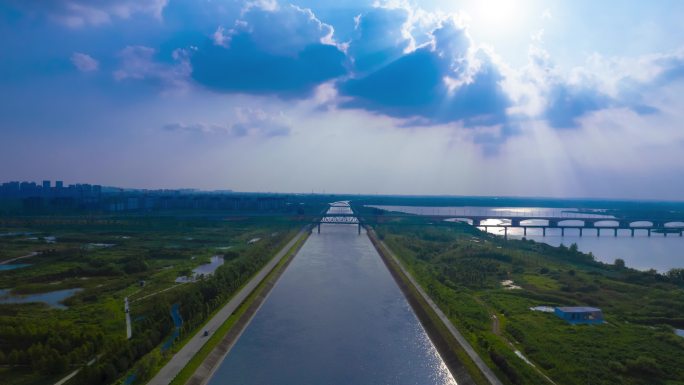 引江济汉4K延时素材，运河延时，河流延时