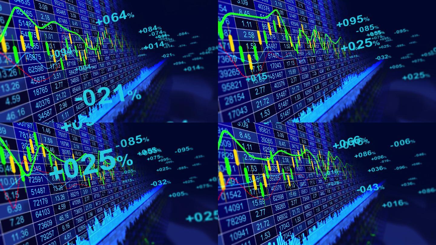 【4K】股票市场金融交易K线图AE模板